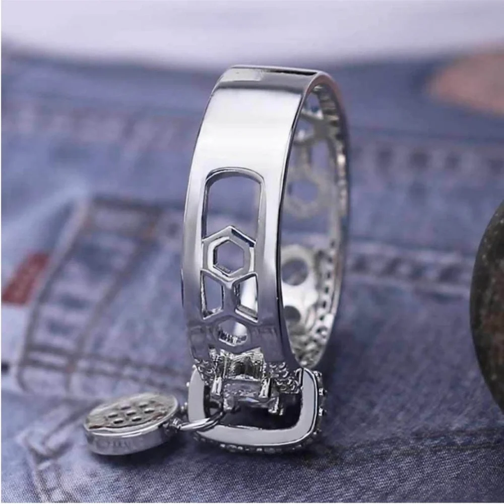 NEW Luxury 925 Silver Beautiful Diamond Round  Cut Ring